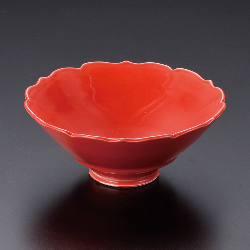 山万 46628-710 赤釉桔梗渕中付(有田焼) 1個（ご注文単位1個）【直送品】