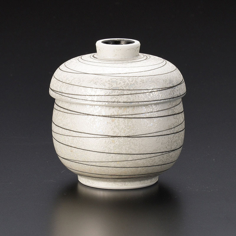 山万 46702-710 BKパール乱線むし碗 有田焼 1個（ご注文単位1個）【直送品】