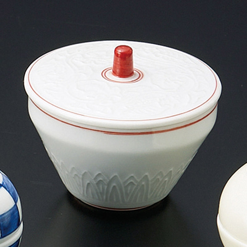 山万 46910-710 赤絵唐草彫珍味(有田焼) 1個（ご注文単位1個）【直送品】