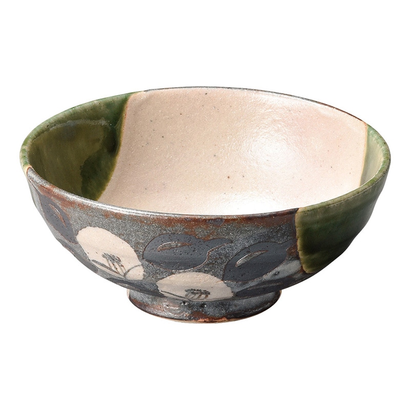 山万 47364-510 織部椿 飯碗 小 1個（ご注文単位1個）【直送品】