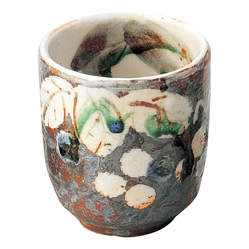 山万 47310-510 ねずみ志野ぶどう 湯呑 1個(ご注文単位1個)【直送品】