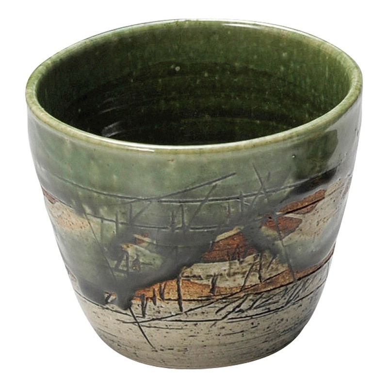 山万 47103-570 ピカソ 織部焼酎カップ 1個（ご注文単位1個）【直送品】