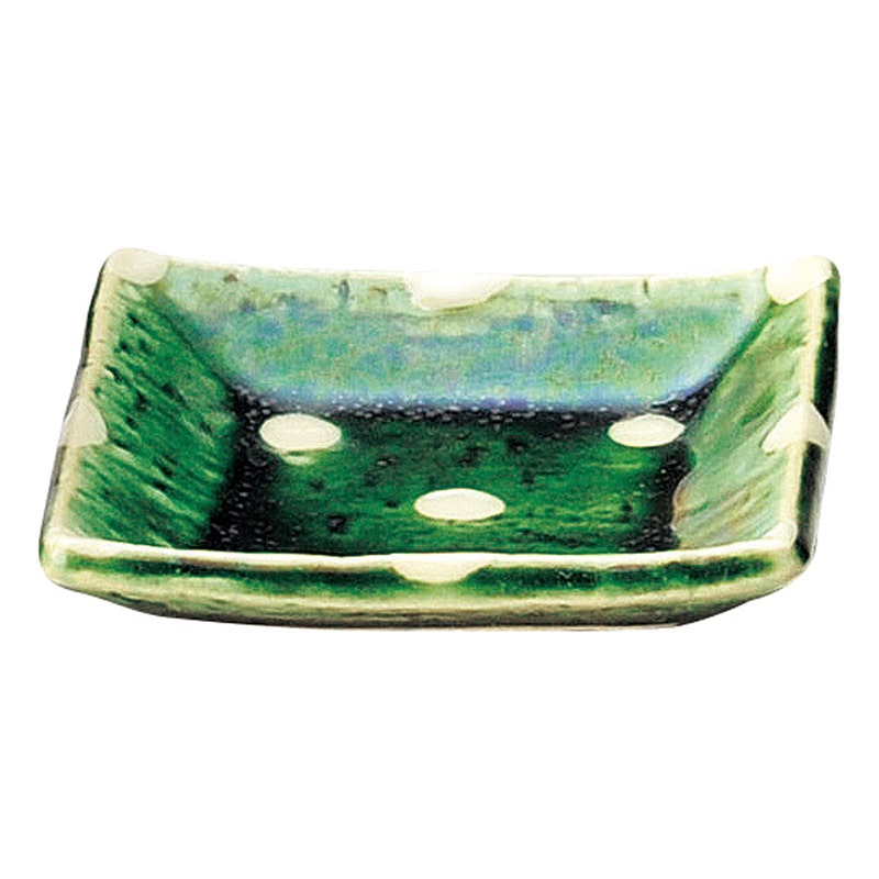 山万 47151-570 ドット 織部角小皿 1個（ご注文単位1個）【直送品】