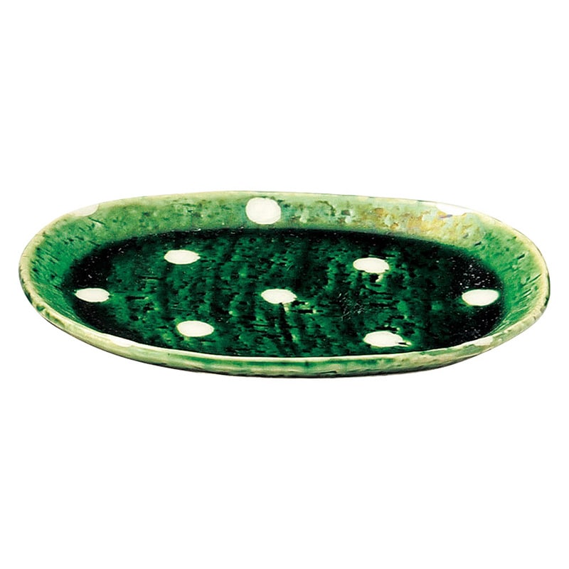 山万 47152-570 ドット 織部楕円皿 1個（ご注文単位1個）【直送品】