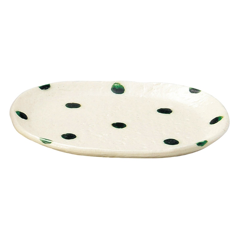 山万 47159-570 ドット 志野楕円皿 1個（ご注文単位1個）【直送品】