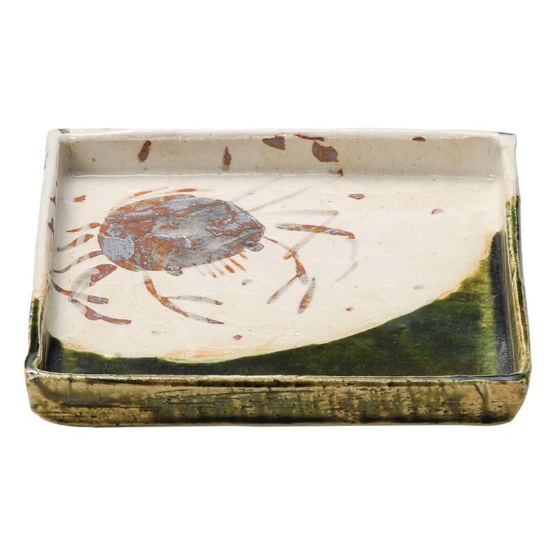 山万 47605-510 志野かに 切立正角皿 1個（ご注文単位1個）【直送品】