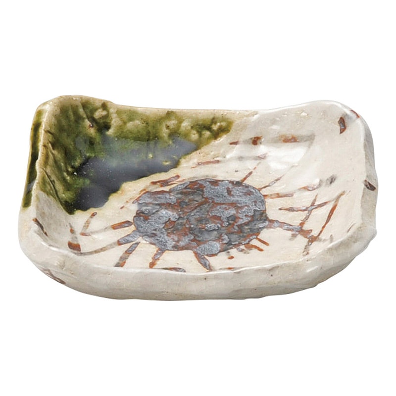 山万 47607-510 志野かに 角取り皿 1個（ご注文単位1個）【直送品】