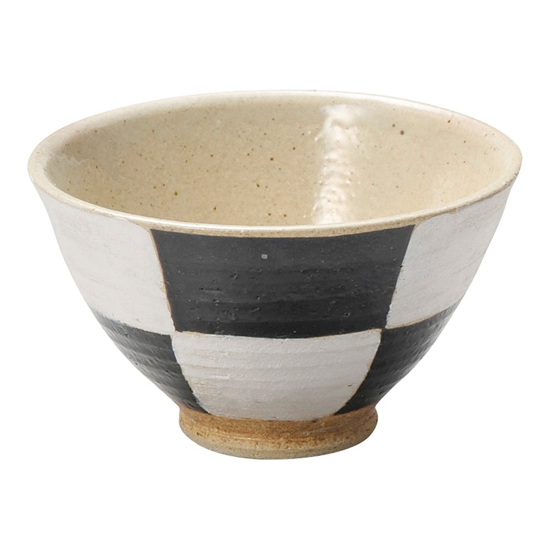 山万 47734-510 銀彩市松 黒釉飯碗 1個（ご注文単位1個）【直送品】