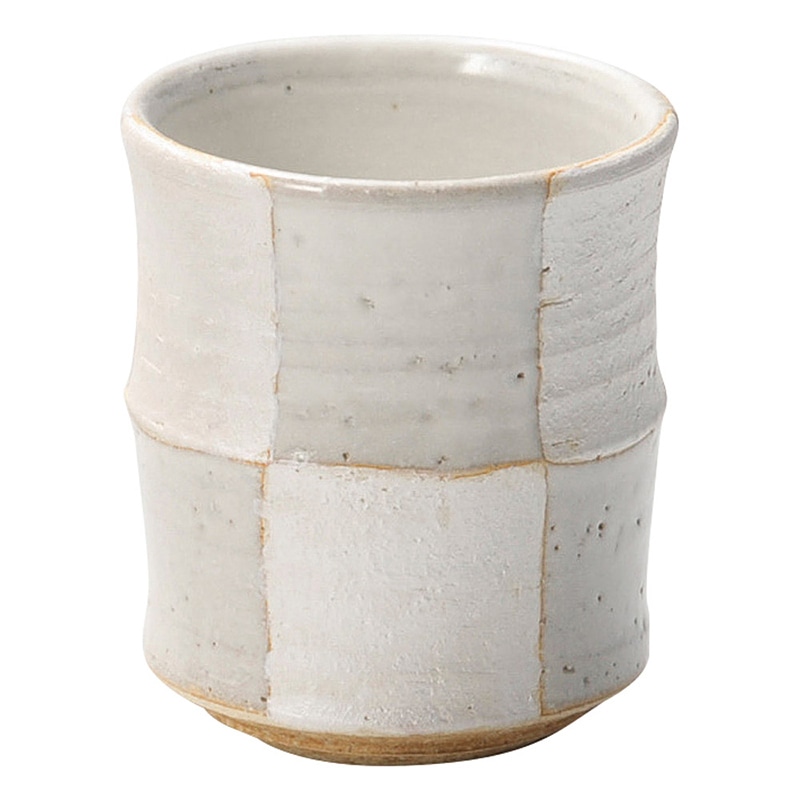 山万 47740-510 銀彩市松 白釉湯呑 1個（ご注文単位1個）【直送品】