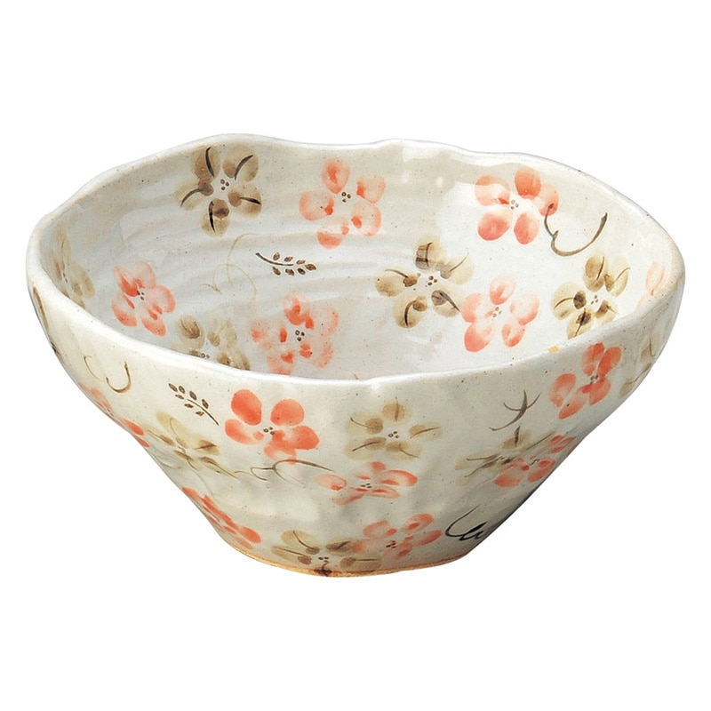 山万 47216-570 藍の花 盛鉢(中)赤 1個（ご注文単位1個）【直送品】