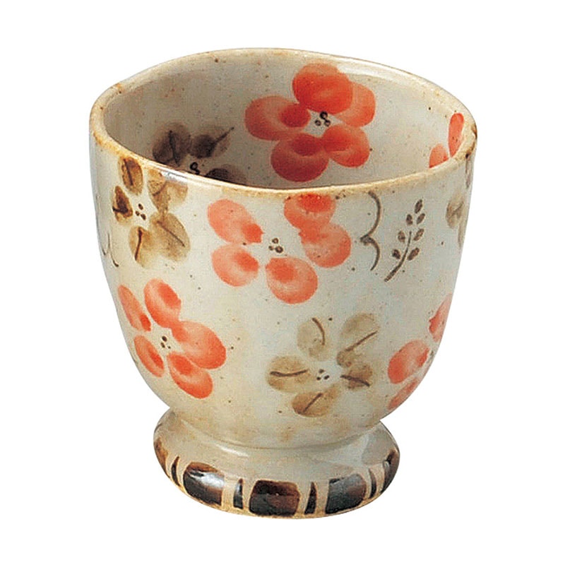 山万 47217-570 藍の花 湯呑(小)赤 1個（ご注文単位1個）【直送品】