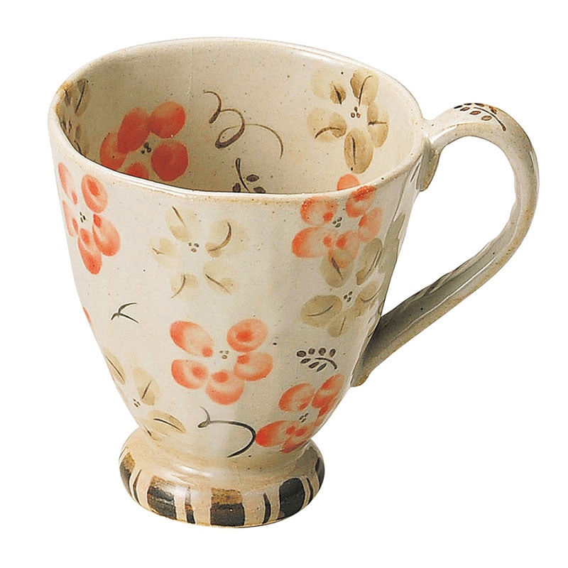 山万 47220-570 藍の花 マグ(赤)中 1個（ご注文単位1個）【直送品】