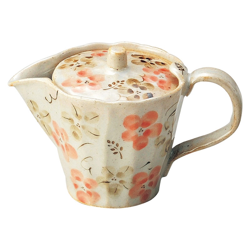 山万 47221-570 藍の花 手起しポット(小)赤 1個（ご注文単位1個）【直送品】