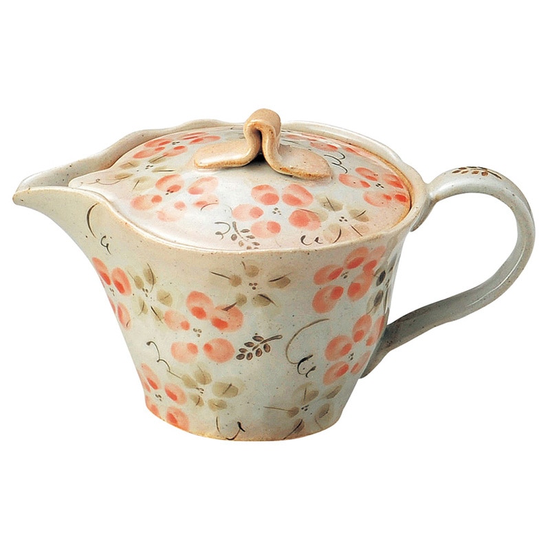 山万 47222-570 藍の花 手越しポット(赤) 1個（ご注文単位1個）【直送品】