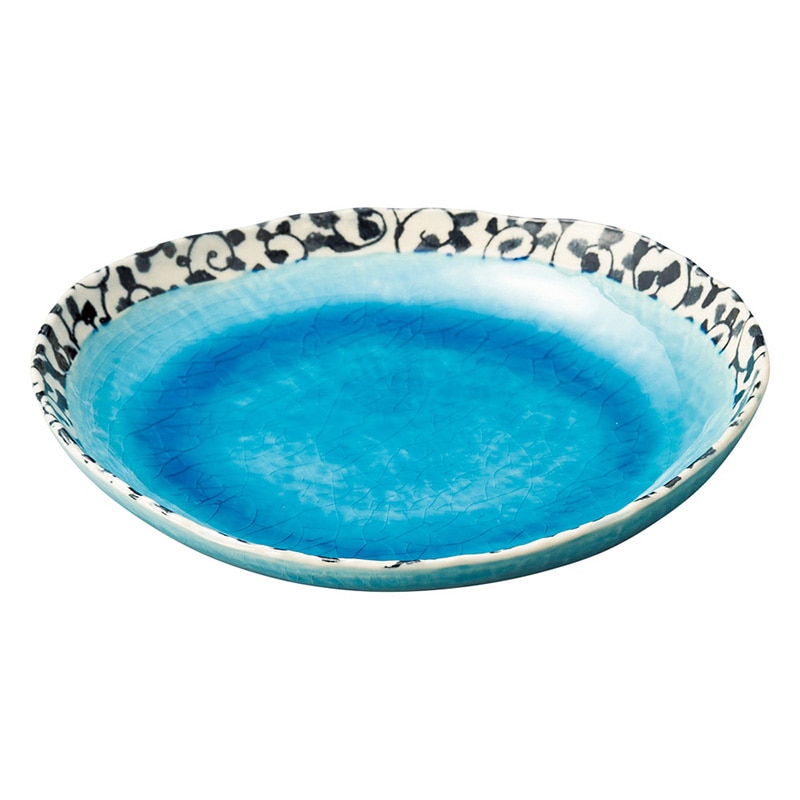 山万 47503-510 唐草トルコ 和皿 1個（ご注文単位1個）【直送品】