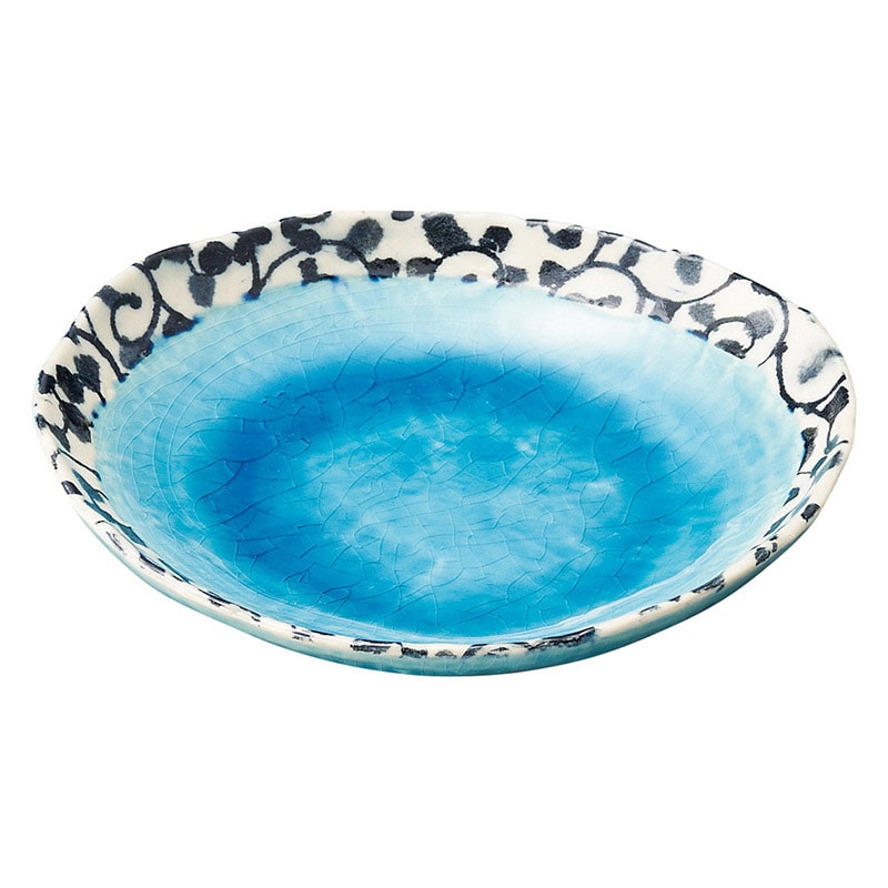 山万 47504-510 唐草トルコ 4.5銘々皿 1個（ご注文単位1個）【直送品】