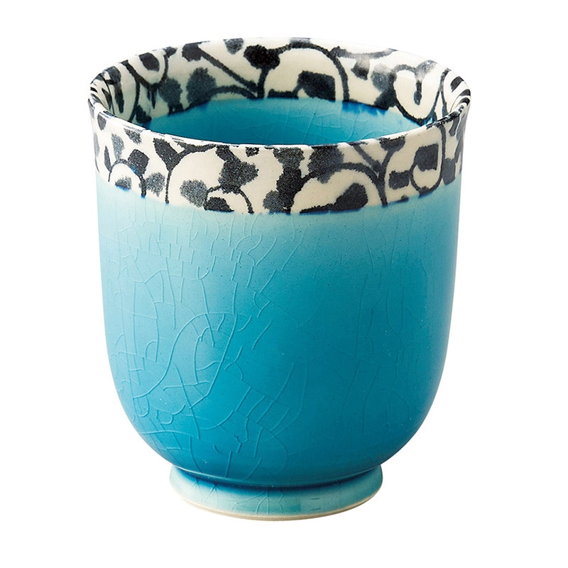 山万 47510-510 唐草トルコ 湯呑 大 1個（ご注文単位1個）【直送品】