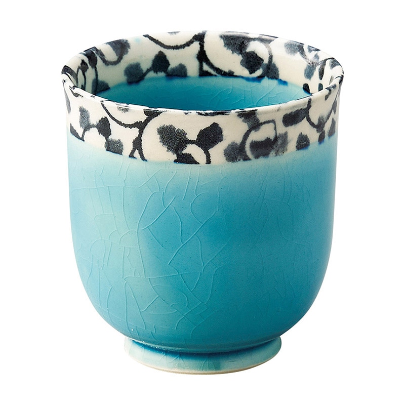 山万 47511-510 唐草トルコ 湯呑 小 1個（ご注文単位1個）【直送品】