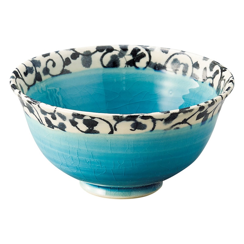 山万 47513-510 唐草トルコ 飯碗 小 1個（ご注文単位1個）【直送品】