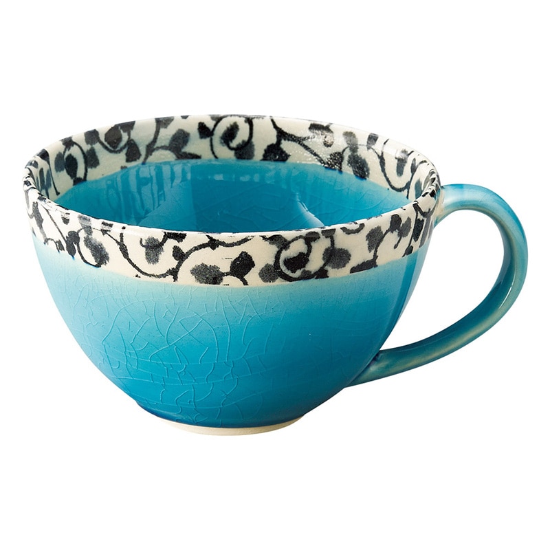 山万 47515-510 唐草トルコ スープカップ 1個（ご注文単位1個）【直送品】