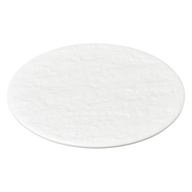 山万 50415-460 岩肌シリーズ 丸24cm皿(白 1個（ご注文単位1個）【直送品】