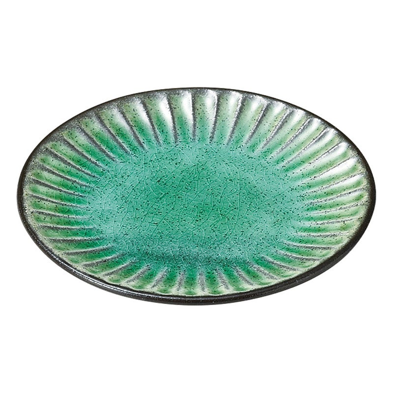 山万 31604-270 黒土化粧しのぎ 3皿 グリーン 1個（ご注文単位1個）【直送品】