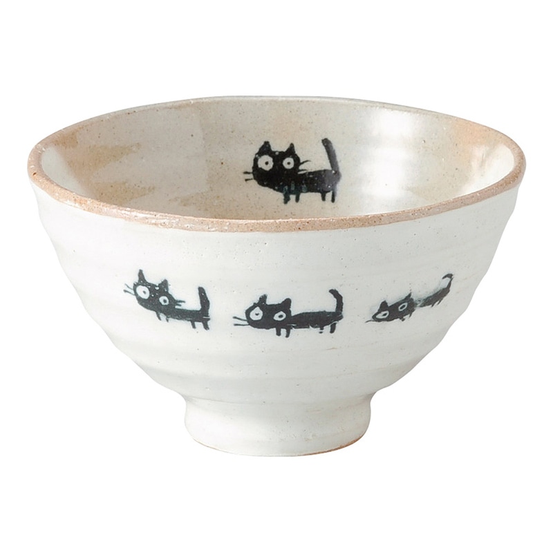 山万 51051-570 黒ねこ 飯碗 大 1個（ご注文単位1個）【直送品】