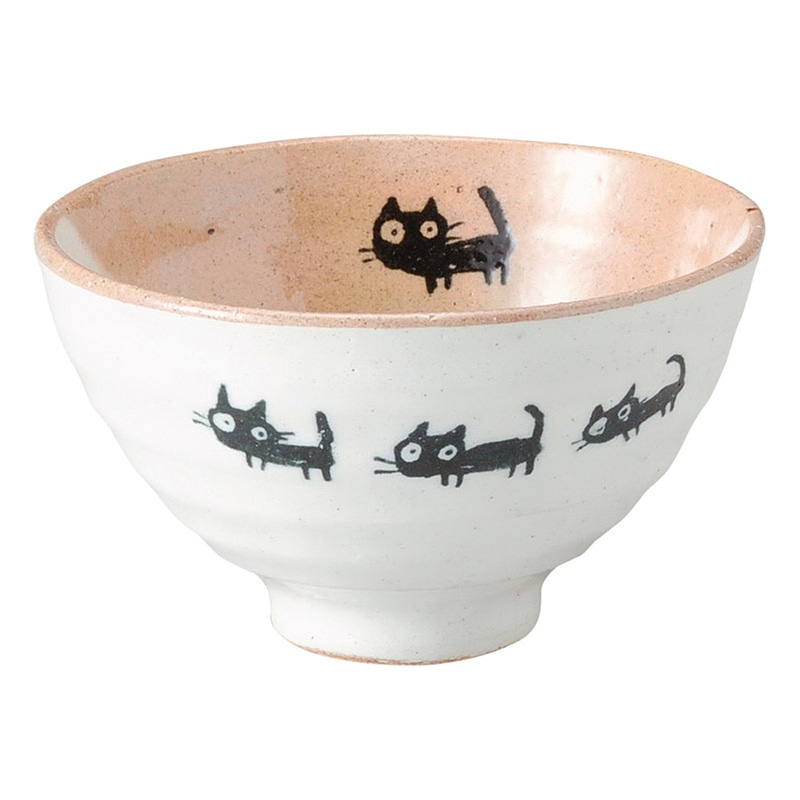 山万 51052-570 黒ねこ 飯碗 小 1個（ご注文単位1個）【直送品】
