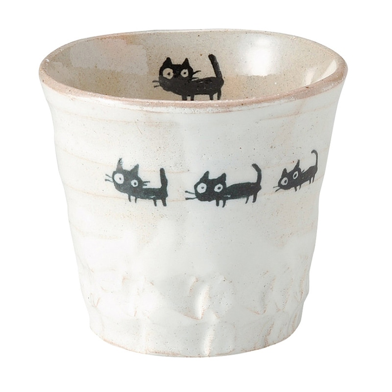 山万 51053-570 黒ねこ 焼酎カップ 1個（ご注文単位1個）【直送品】