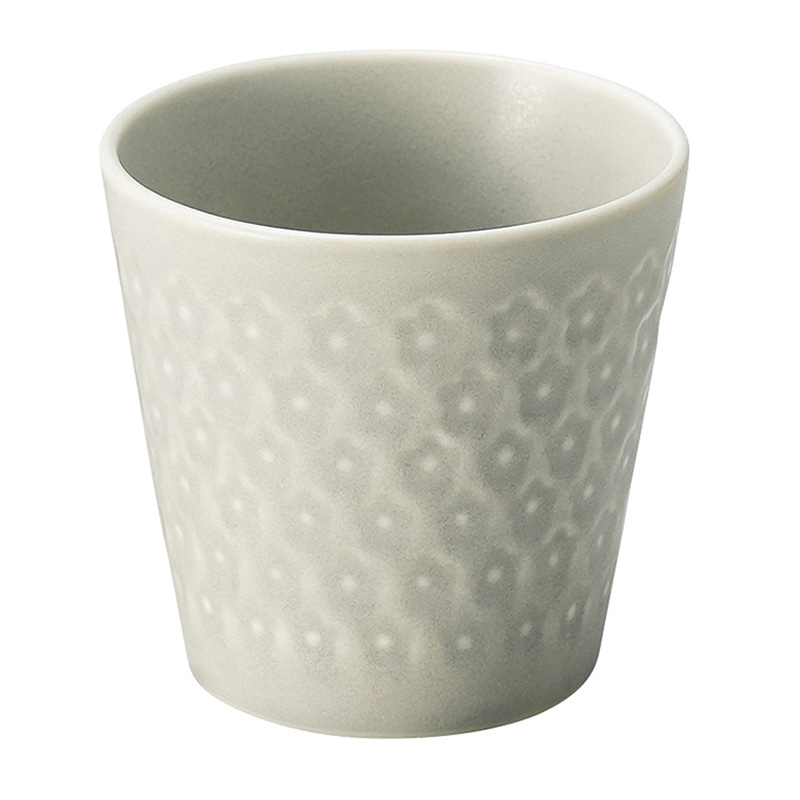 山万 50905-190 お花スタンプ (グレー)コップ 1個（ご注文単位1個）【直送品】