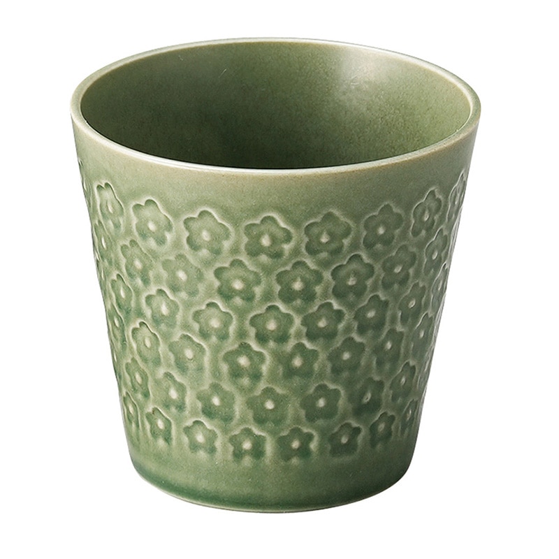 山万 50915-190 お花スタンプ (緑)コップ 1個（ご注文単位1個）【直送品】