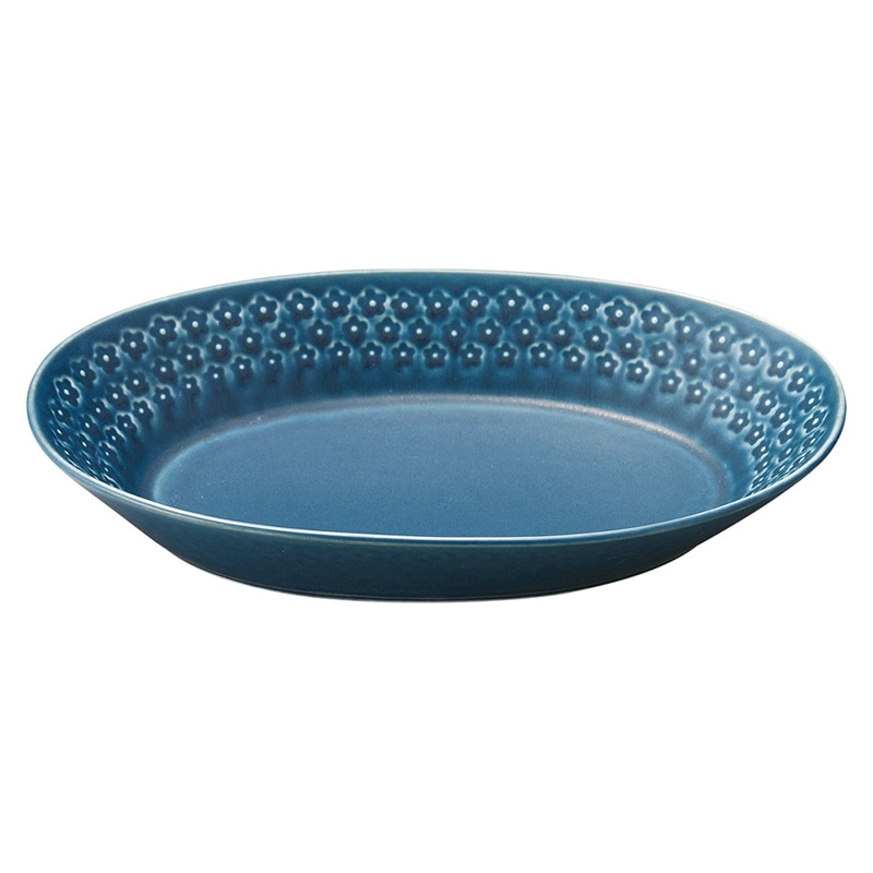 山万 50918-190 お花スタンプ (紺)楕円鉢 1個（ご注文単位1個）【直送品】