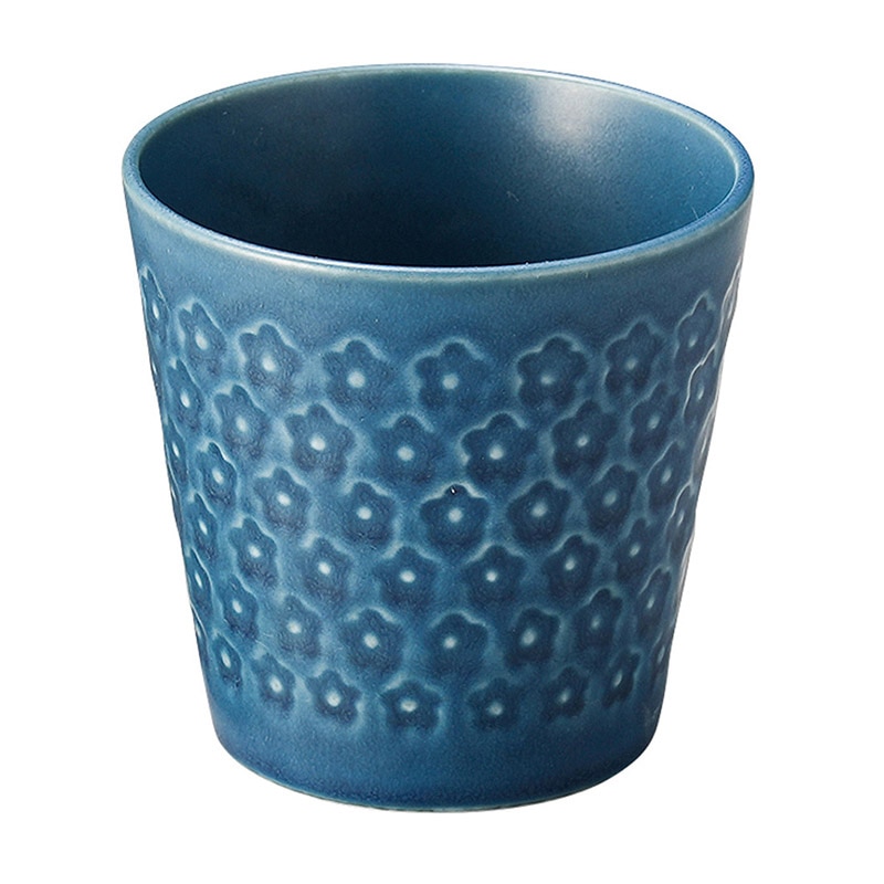 山万 50920-190 お花スタンプ (紺)コップ 1個（ご注文単位1個）【直送品】