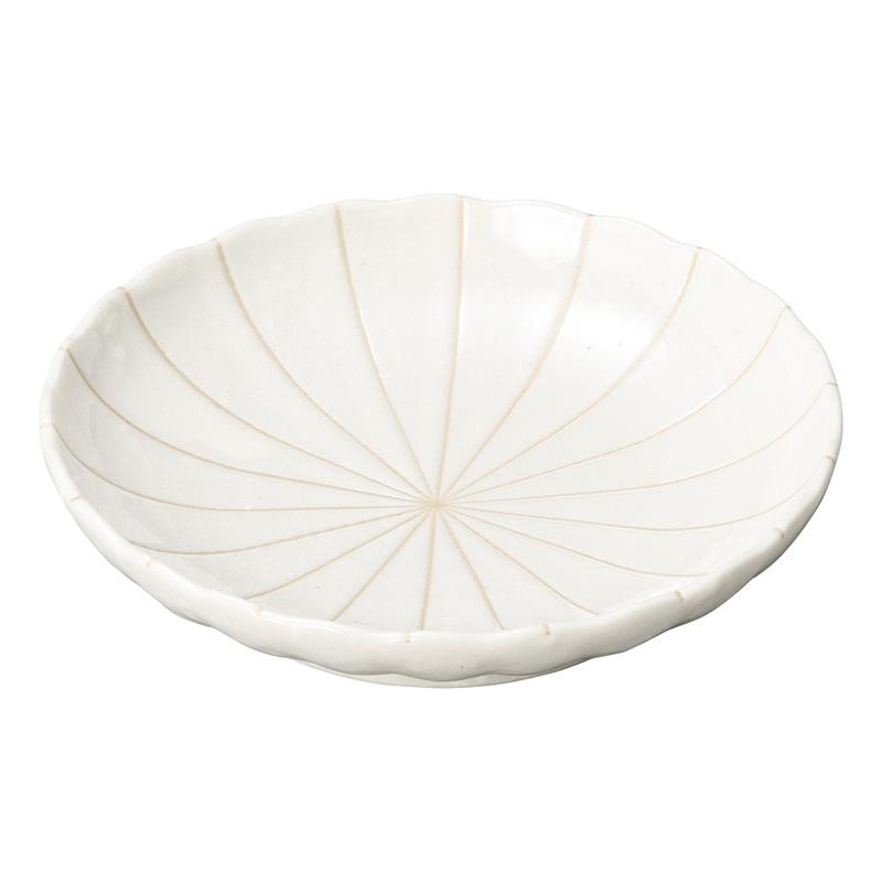 山万 50802-190 十草 (粉引)菊型4.0皿 1個(ご注文単位1個)【直送品】