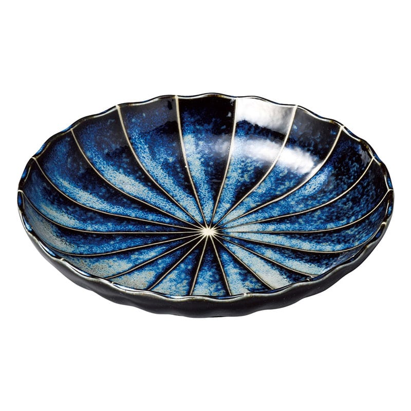 山万 50812-190 十草 (窯変紺)菊型5.0皿 1個（ご注文単位1個）【直送品】