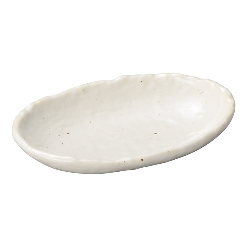 山万 48727-020 白粉引 4.5小判皿 1個（ご注文単位1個）【直送品】