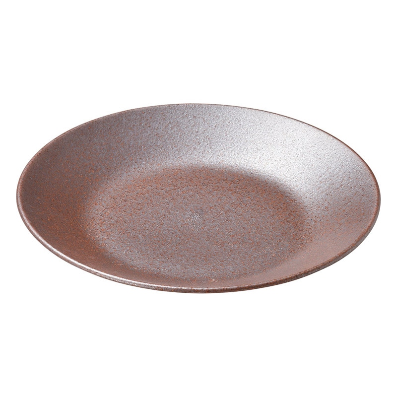 山万 47902-180 赤茶備前 8.0皿 1個（ご注文単位1個）【直送品】