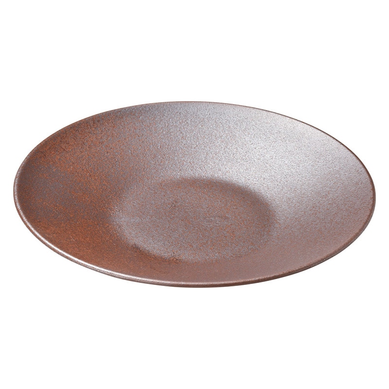 山万 47908-180 赤茶備前 9.0深皿 1個（ご注文単位1個）【直送品】