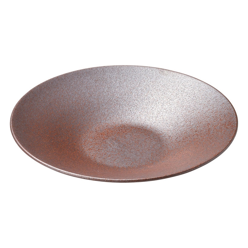 山万 47909-180 赤茶備前 8.0深皿 1個（ご注文単位1個）【直送品】