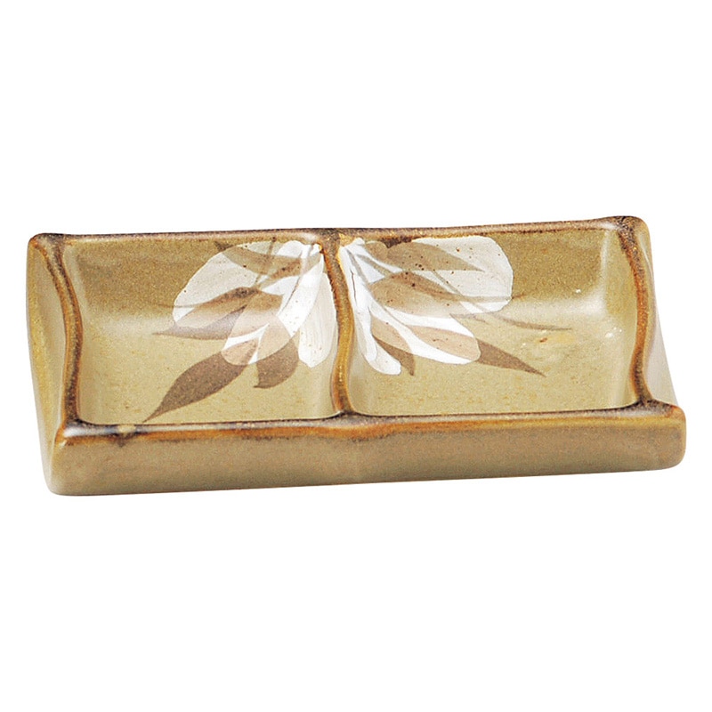 山万 49357-180 黄果鉄砂 2ッ仕切皿 1個（ご注文単位1個）【直送品】