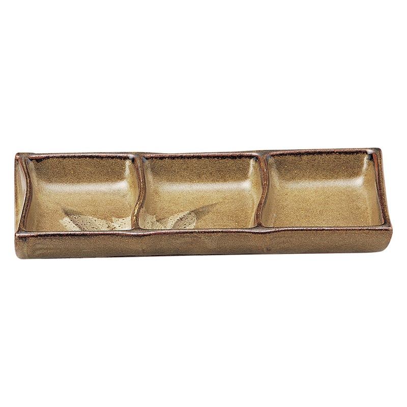 山万 49358-180 黄果鉄砂 3ッ仕切皿 1個（ご注文単位1個）【直送品】