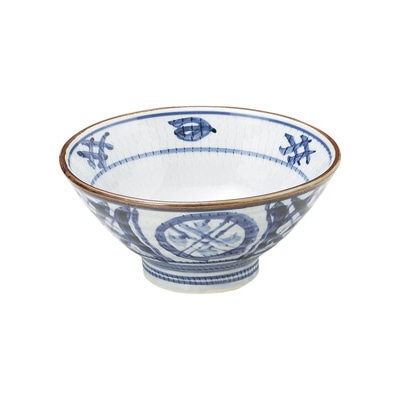 山万 50134-130 古染間取丸紋 ライス丼 1個（ご注文単位1個）【直送品】