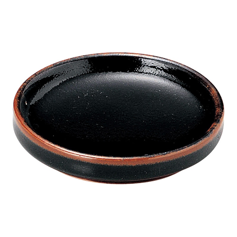 山万 48910-100 ゆず天目 丸切立3.0皿 1個（ご注文単位1個）【直送品】