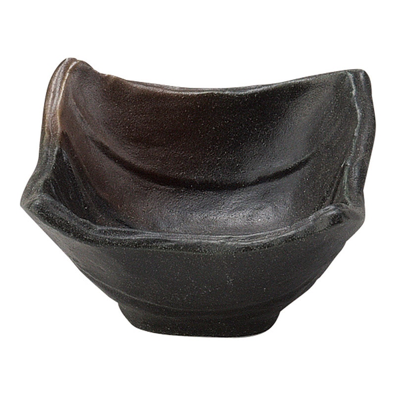 山万 49104-250 黒備前 四角小鉢 小 1個（ご注文単位1個）【直送品】