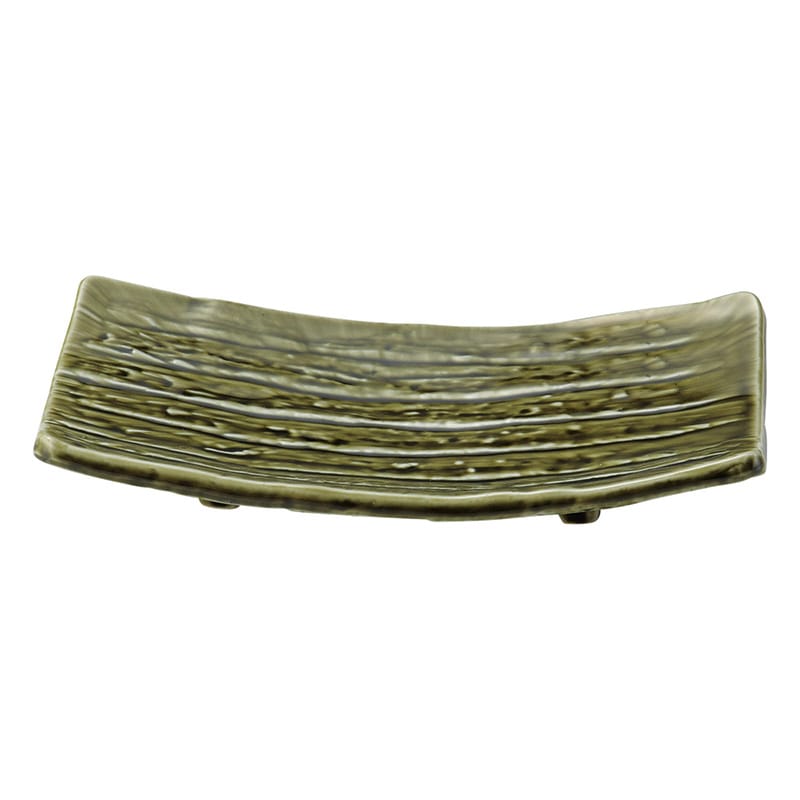 山万 49713-250 織部 四つ足焼物皿 1個（ご注文単位1個）【直送品】