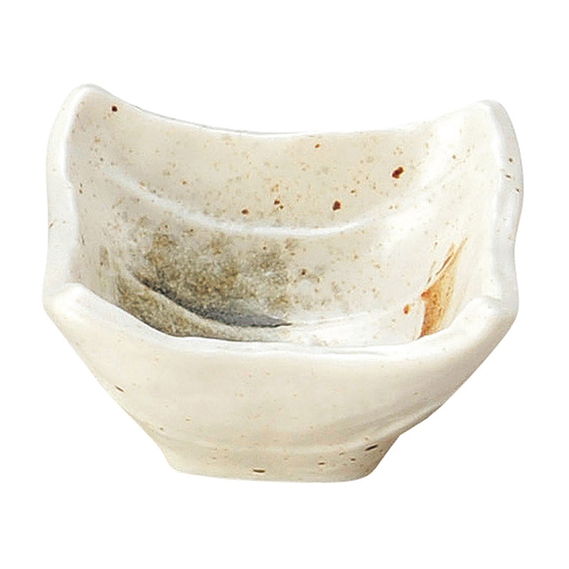 山万 49632-250 白マット織部吹刷毛目 四角小鉢 1個（ご注文単位1個）【直送品】