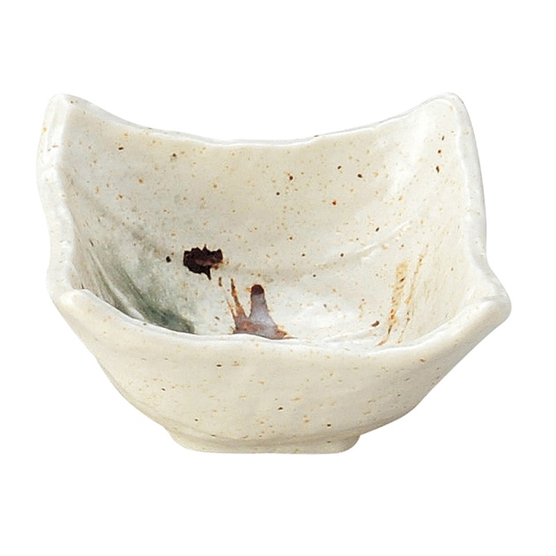 山万 49633-250 白マット織部吹刷毛目 四角小鉢 1個（ご注文単位1個）【直送品】