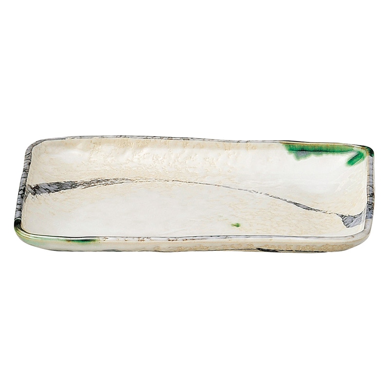 山万 49906-650 織部流線 8号長角皿 1個（ご注文単位1個）【直送品】