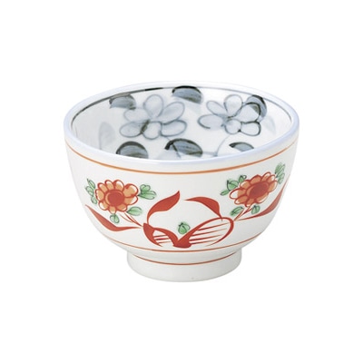 山万 50333-170 赤絵花 夏目4.5丼 1個（ご注文単位1個）【直送品】