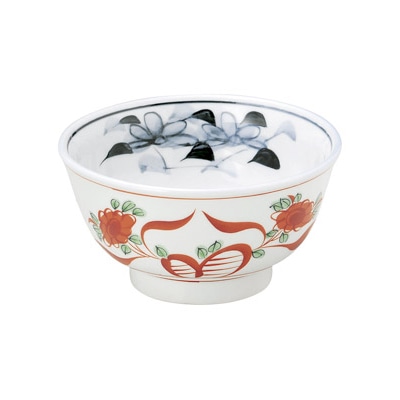 山万 50338-170 赤絵花 反型5.5種丼 1個（ご注文単位1個）【直送品】